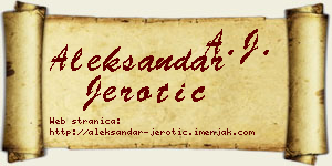 Aleksandar Jerotić vizit kartica